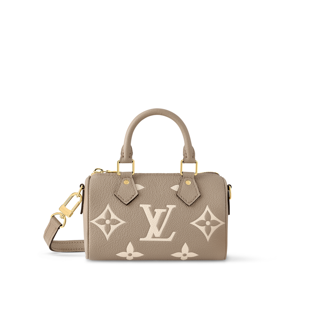Louis Vuitton ナノスピーディー Bolsa Speedy Nano Couro Monogram Empreinte Bicolor - Carteiras